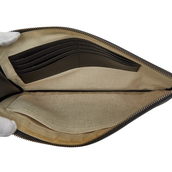 Gucci Beastar Clutch Bag/Second Bag 495066 Black/Gold Leather Women's GUCCI - Picture 6 of 10